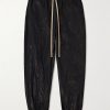 Tapered Logo-Appliquéd Crinkled-Shell Sweatpants Tapered Logo-Appliquéd Crinkled-Shell Sweatpants