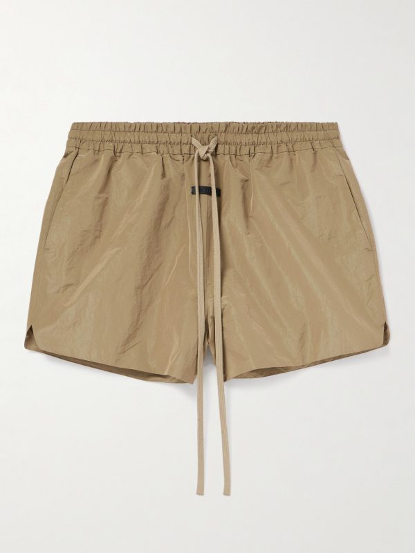 Logo-Appliquéd Crinkled-Shell Drawstring Shorts Logo-Appliquéd Crinkled-Shell Drawstring Shorts