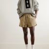 Logo-Appliquéd Crinkled-Shell Drawstring Shorts - OU Logo-Appliquéd Crinkled-Shell Drawstring Shorts - OU