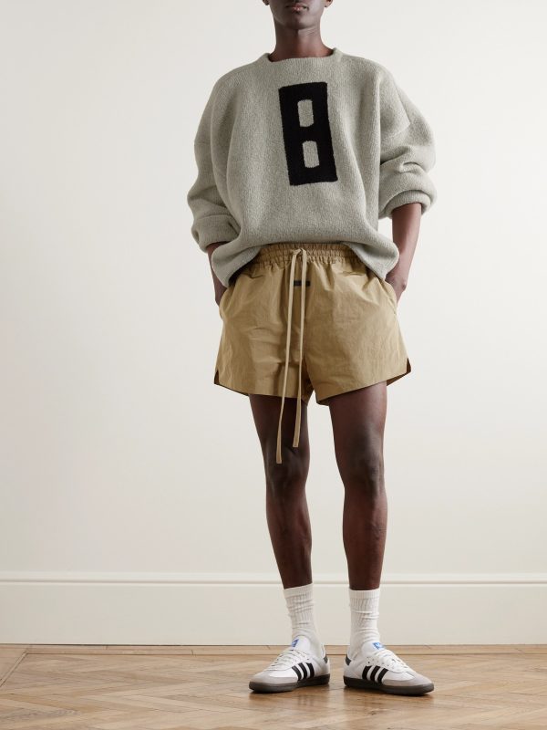 Logo-Appliquéd Crinkled-Shell Drawstring Shorts - OU Logo-Appliquéd Crinkled-Shell Drawstring Shorts - OU