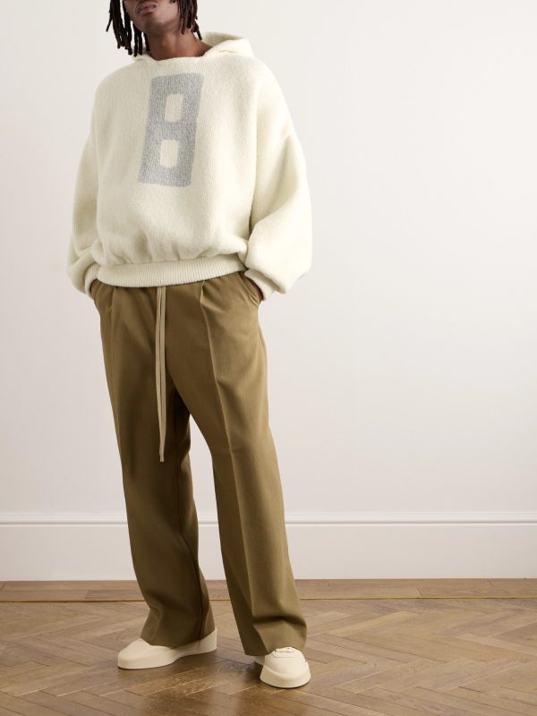 Intarsia-Knit Virgin Wool-Blend Bouclé Hoodie - OU Intarsia-Knit Virgin Wool-Blend Bouclé Hoodie - OU