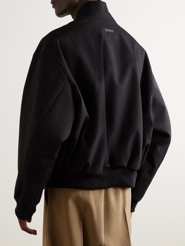 Padded Virgin Wool and Cotton-Blend Twill Bomber Jacket - BK