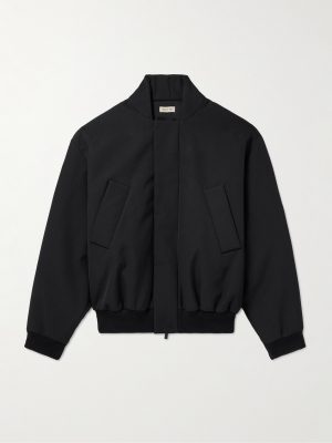 Padded Virgin Wool and Cotton-Blend Twill Bomber Jacket Padded Virgin Wool and Cotton-Blend Twill Bomber Jacket