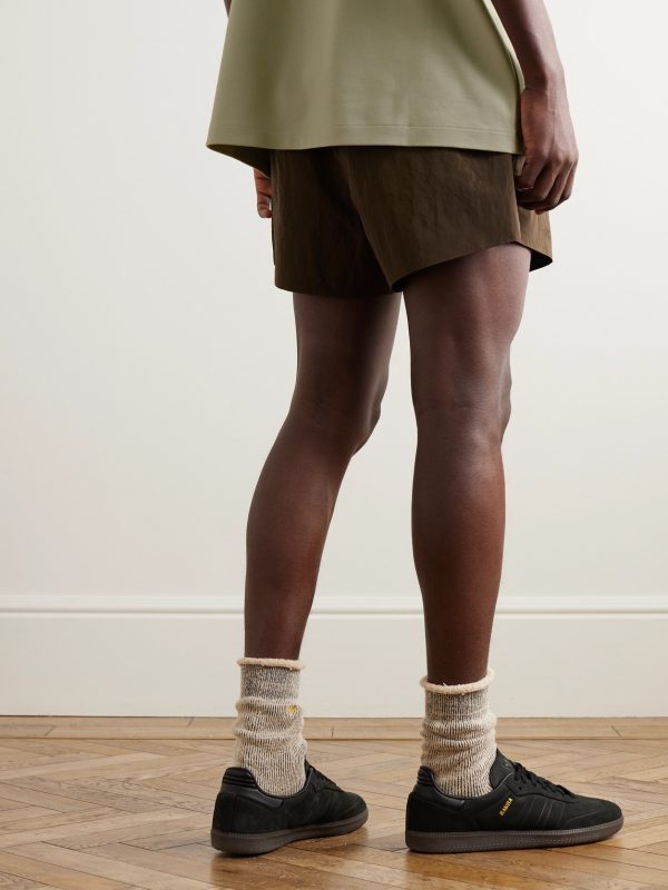 Logo-Appliquéd Crinkled-Shell Drawstring Shorts - BK Logo-Appliquéd Crinkled-Shell Drawstring Shorts - BK