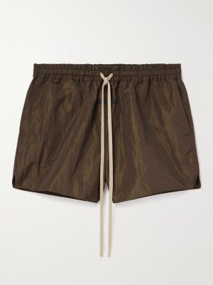Logo-Appliquéd Crinkled-Shell Drawstring Shorts Logo-Appliquéd Crinkled-Shell Drawstring Shorts