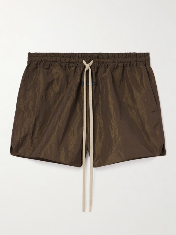 Logo-Appliquéd Crinkled-Shell Drawstring Shorts Logo-Appliquéd Crinkled-Shell Drawstring Shorts