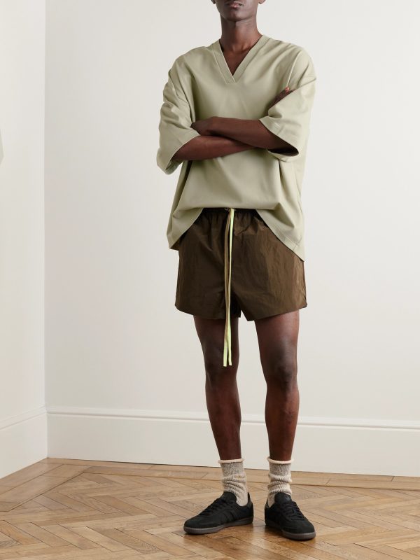 Logo-Appliquéd Crinkled-Shell Drawstring Shorts - OU Logo-Appliquéd Crinkled-Shell Drawstring Shorts - OU