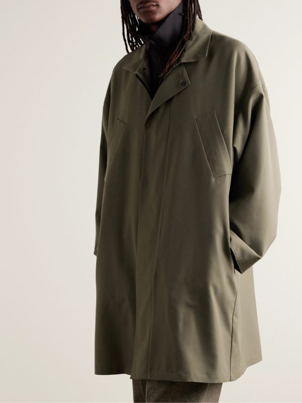 Virgin Wool-Crepe Trench Coat - FR