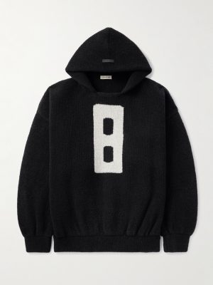 Intarsia-Knit Virgin Wool-Blend Bouclé Hoodie