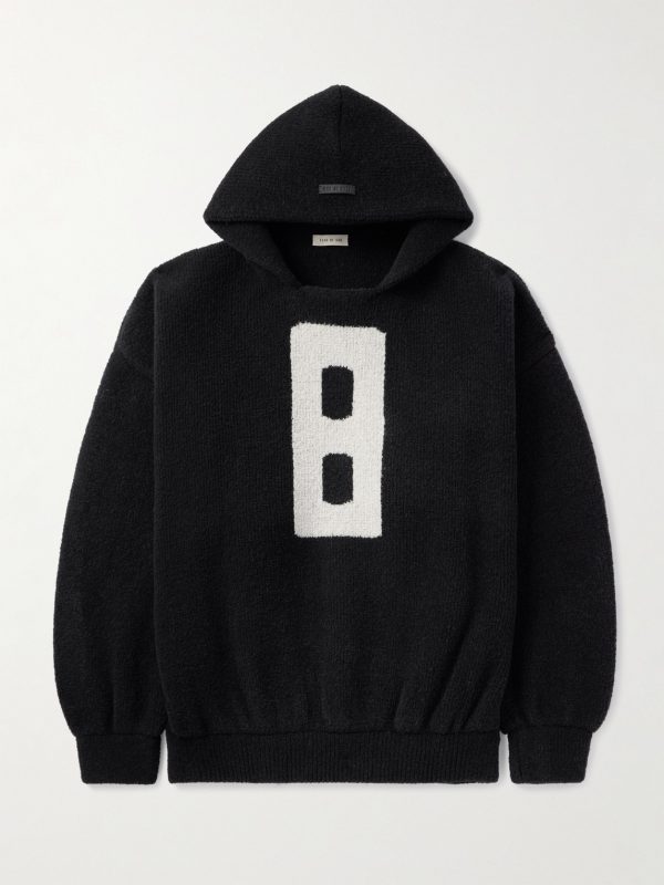 Intarsia-Knit Virgin Wool-Blend Bouclé Hoodie Intarsia-Knit Virgin Wool-Blend Bouclé Hoodie