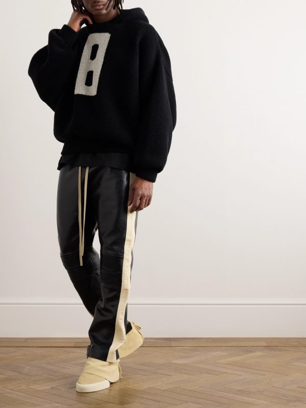 Intarsia-Knit Virgin Wool-Blend Bouclé Hoodie - OU Intarsia-Knit Virgin Wool-Blend Bouclé Hoodie - OU