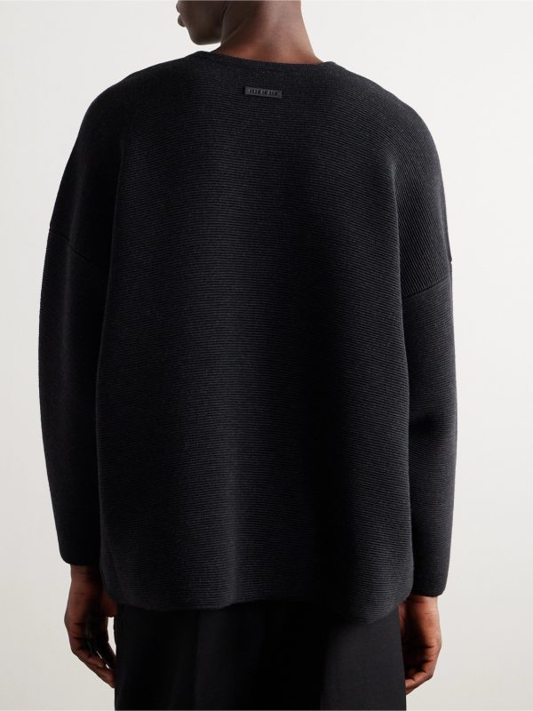 Ottoman Ribbed Wool Sweater - BK Ottoman Ribbed Wool Sweater - BK
