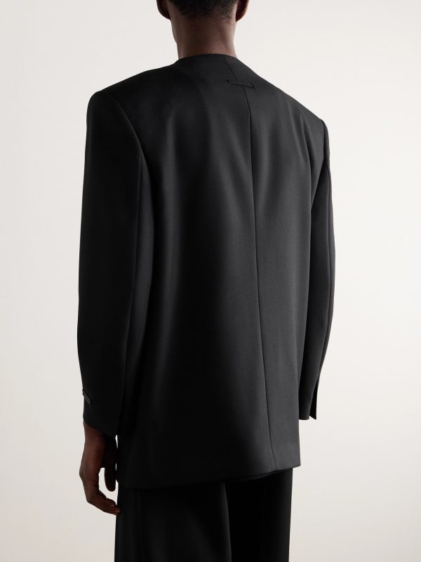 Logo-Appliquéd Wool-Gabardine Blazer - BK Logo-Appliquéd Wool-Gabardine Blazer - BK