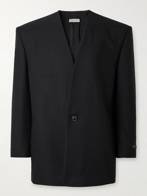 Logo-Appliquéd Wool-Gabardine Blazer Logo-Appliquéd Wool-Gabardine Blazer