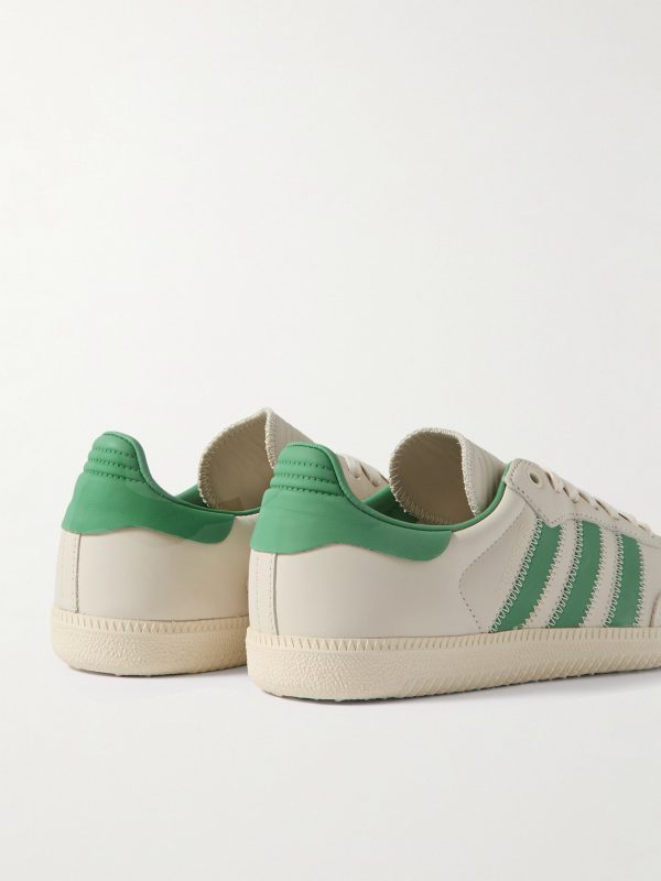 + Pharrell Williams Humanrace Samba Suede-Trimmed Leather Sneakers - BK