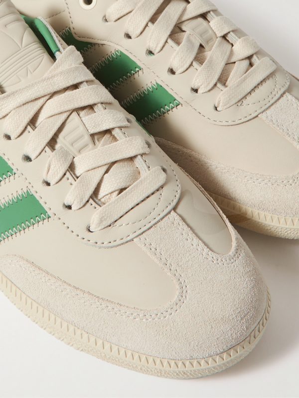 + Pharrell Williams Humanrace Samba Suede-Trimmed Leather Sneakers - CU