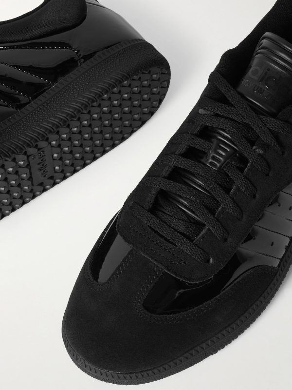 + Dingyun Zhang Samba Mesh-Trimmed Suede and Patent-Leather Sneakers - CU + Dingyun Zhang Samba Mesh-Trimmed Suede and Patent-Leather Sneakers - CU