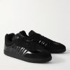 + Dingyun Zhang Samba Mesh-Trimmed Suede and Patent-Leather Sneakers - FR + Dingyun Zhang Samba Mesh-Trimmed Suede and Patent-Leather Sneakers - FR