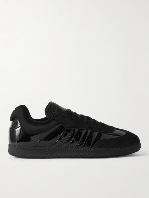+ Dingyun Zhang Samba Mesh-Trimmed Suede and Patent-Leather Sneakers + Dingyun Zhang Samba Mesh-Trimmed Suede and Patent-Leather Sneakers