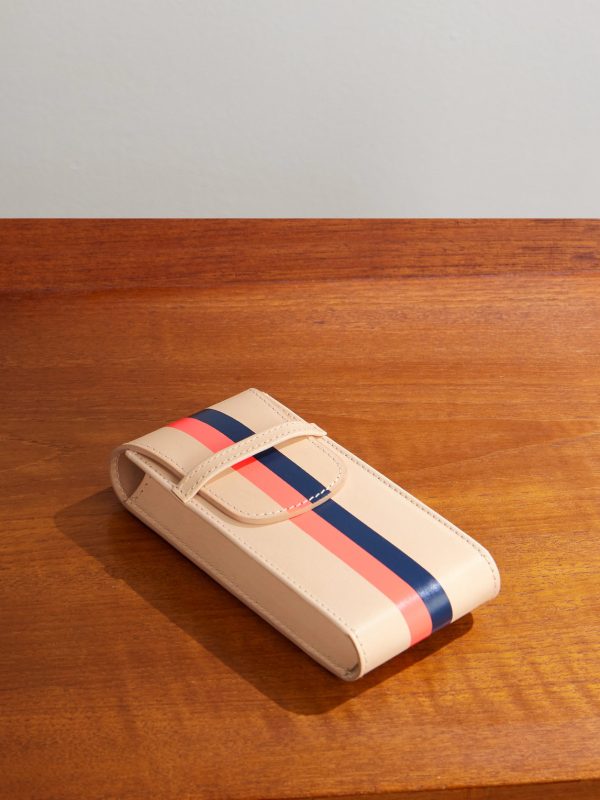 + laCalifornienne Striped Leather Watch Pouch