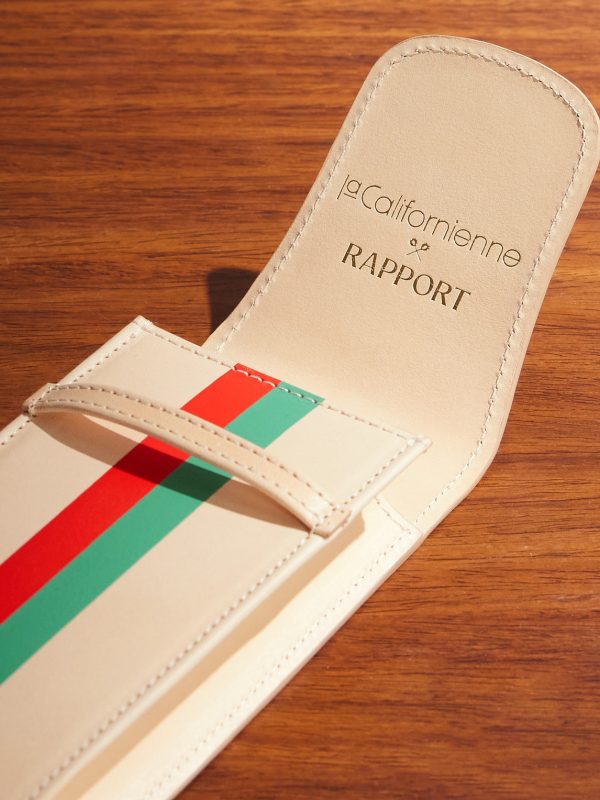 + laCalifornienne Striped Leather Watch Pouch - CU + laCalifornienne Striped Leather Watch Pouch - CU