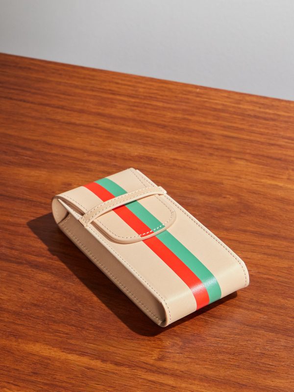 + laCalifornienne Striped Leather Watch Pouch + laCalifornienne Striped Leather Watch Pouch