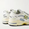 M1000 Embroidered Leather and Mesh Sneakers - BK