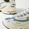 M1000 Embroidered Leather and Mesh Sneakers - CU
