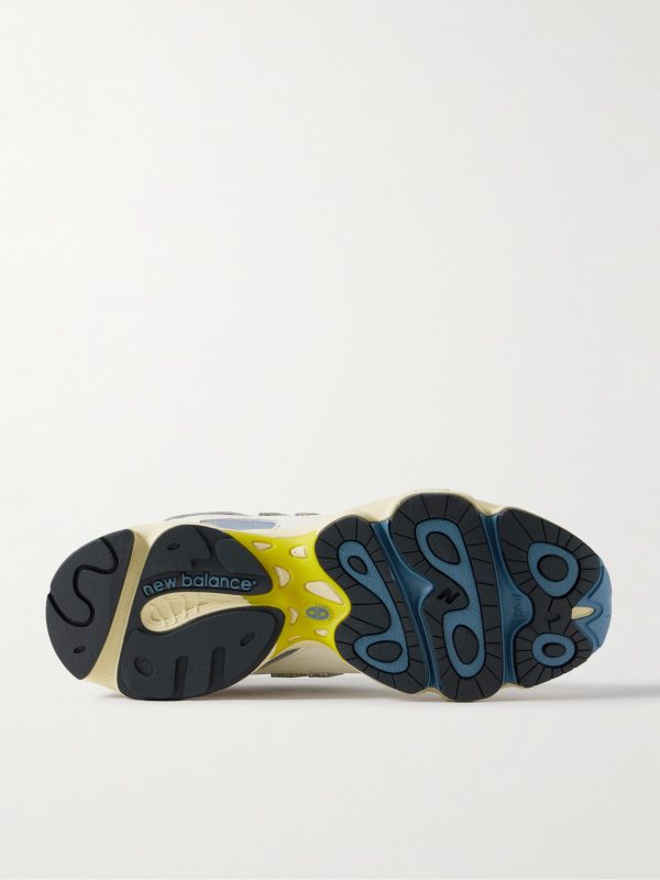 M1000 Embroidered Leather and Mesh Sneakers - E1