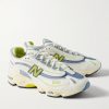 M1000 Embroidered Leather and Mesh Sneakers - FR