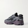M1000 Embroidered Faux Leather and Mesh Sneakers - BK M1000 Embroidered Faux Leather and Mesh Sneakers - BK