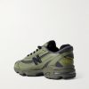 M1000 Embroidered Faux Leather and Mesh Sneakers - BK M1000 Embroidered Faux Leather and Mesh Sneakers - BK