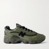 M1000 Embroidered Faux Leather and Mesh Sneakers M1000 Embroidered Faux Leather and Mesh Sneakers
