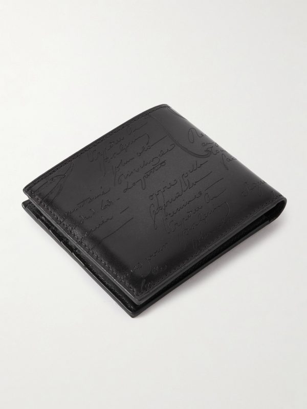 Makore Scritto Venezia Leather Billfold Wallet - BK