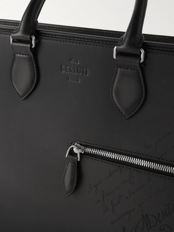 1 Jour Neo Scritto Venezia Leather Briefcase - CU 1 Jour Neo Scritto Venezia Leather Briefcase - CU