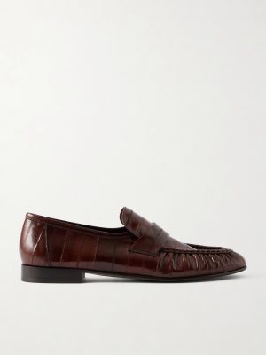 Soft Gathered Textured Leather Loafers Soft Gathered Textured Leather Loafers