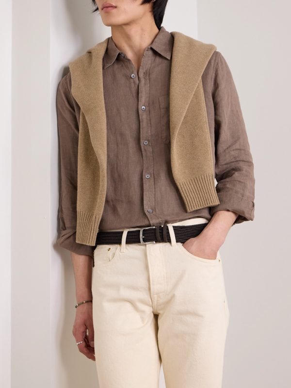 3.5cm Suede-Trimmed Woven Belt - FR 3.5cm Suede-Trimmed Woven Belt - FR