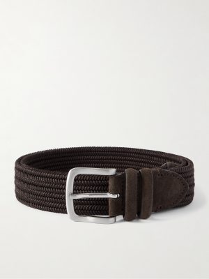 3.5cm Suede-Trimmed Woven Belt 3.5cm Suede-Trimmed Woven Belt