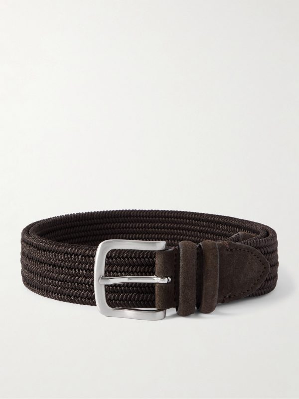 3.5cm Suede-Trimmed Woven Belt 3.5cm Suede-Trimmed Woven Belt