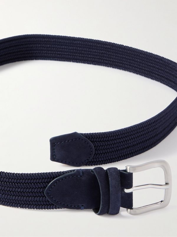 3.5cm Suede-Trimmed Woven Belt - E1 3.5cm Suede-Trimmed Woven Belt - E1