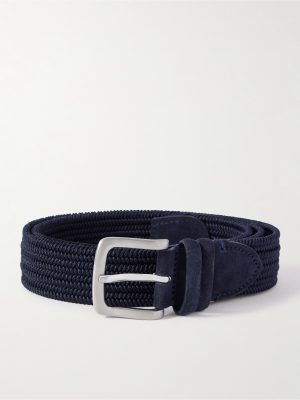 3.5cm Suede-Trimmed Woven Belt