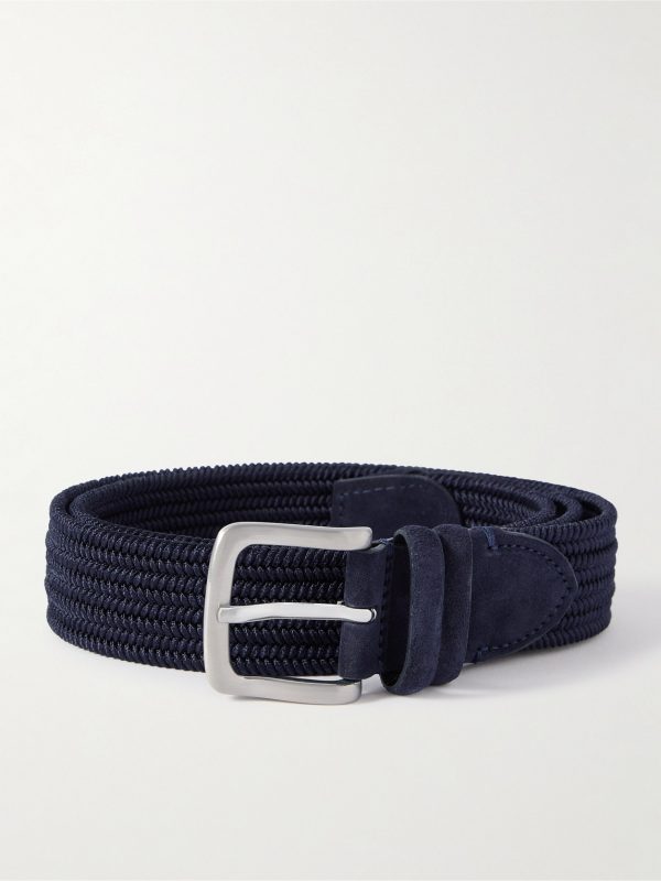 3.5cm Suede-Trimmed Woven Belt 3.5cm Suede-Trimmed Woven Belt