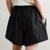 Wide-Leg Logo-Appliquéd Crinkled Nylon-Ripstop Drawstring Shorts - BK