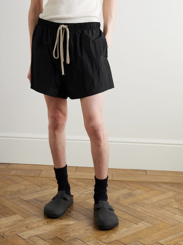 Wide-Leg Logo-Appliquéd Crinkled Nylon-Ripstop Drawstring Shorts - FR