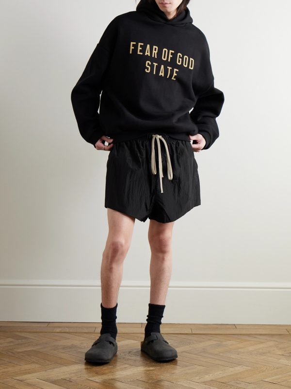 Wide-Leg Logo-Appliquéd Crinkled Nylon-Ripstop Drawstring Shorts - OU