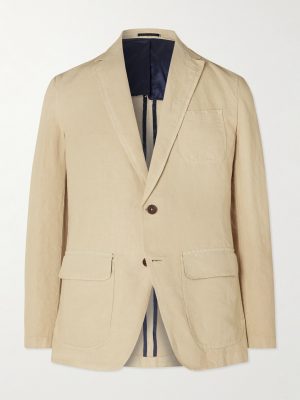 Butcher Unstructured Hemp and Cotton-Blend Canvas Blazer Butcher Unstructured Hemp and Cotton-Blend Canvas Blazer
