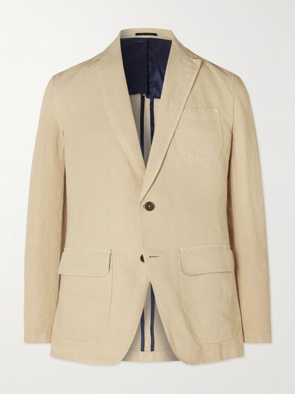 Butcher Unstructured Hemp and Cotton-Blend Canvas Blazer