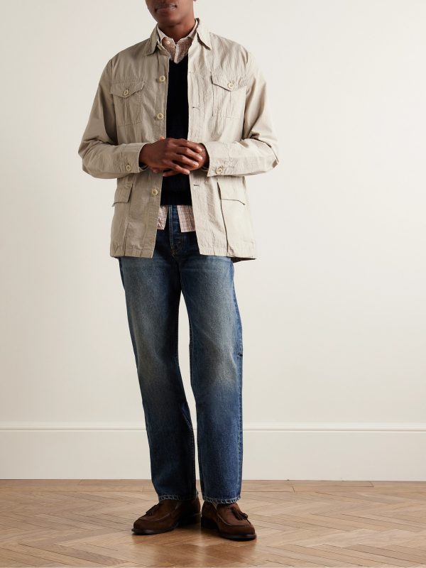 Cotton-Seersucker Overshirt - OU Cotton-Seersucker Overshirt - OU