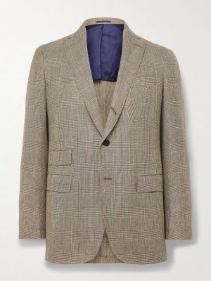 Virgil No.2 Slim-Fit Prince of Wales Checked Cotton, Silk and Linen-Blend Hopsack Blazer Virgil No.2 Slim-Fit Prince of Wales Checked Cotton, Silk and Linen-Blend Hopsack Blazer