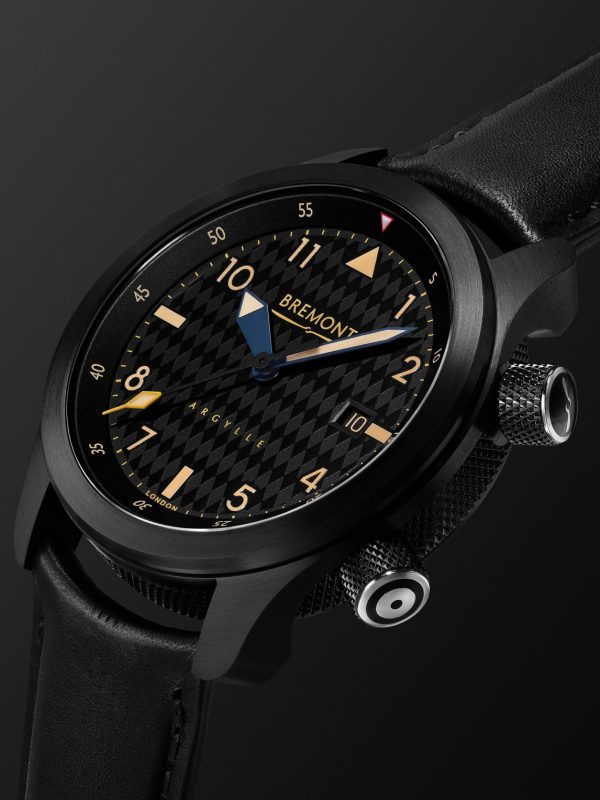 + Argylle Jet Automatic Limited Edition 43mm DLC-Coated Stainless Steel and Leather Watch, Ref. No. U2-JET-ARGYLLE-L-S - FR + Argylle Jet Automatic Limited Edition 43mm DLC-Coated Stainless Steel and Leather Watch, Ref. No. U2-JET-ARGYLLE-L-S - FR